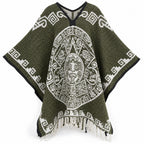 Jorongo Gaban Artesanal Mexicano Calendario Verde Musgo