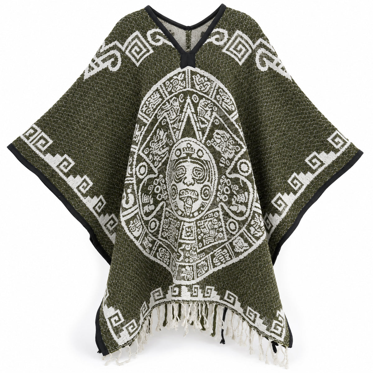 Jorongo Gaban Artesanal Mexicano Calendario Verde Musgo