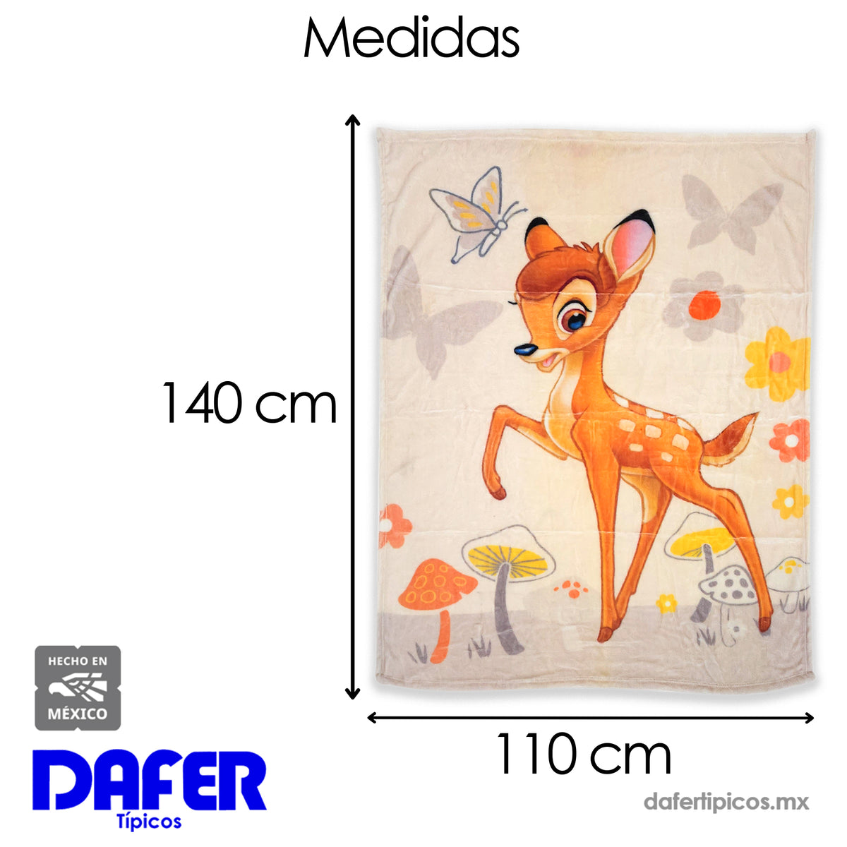 Manta De Cuna Raschel 140x110cm Dibujos Animados Providencia® Bambi