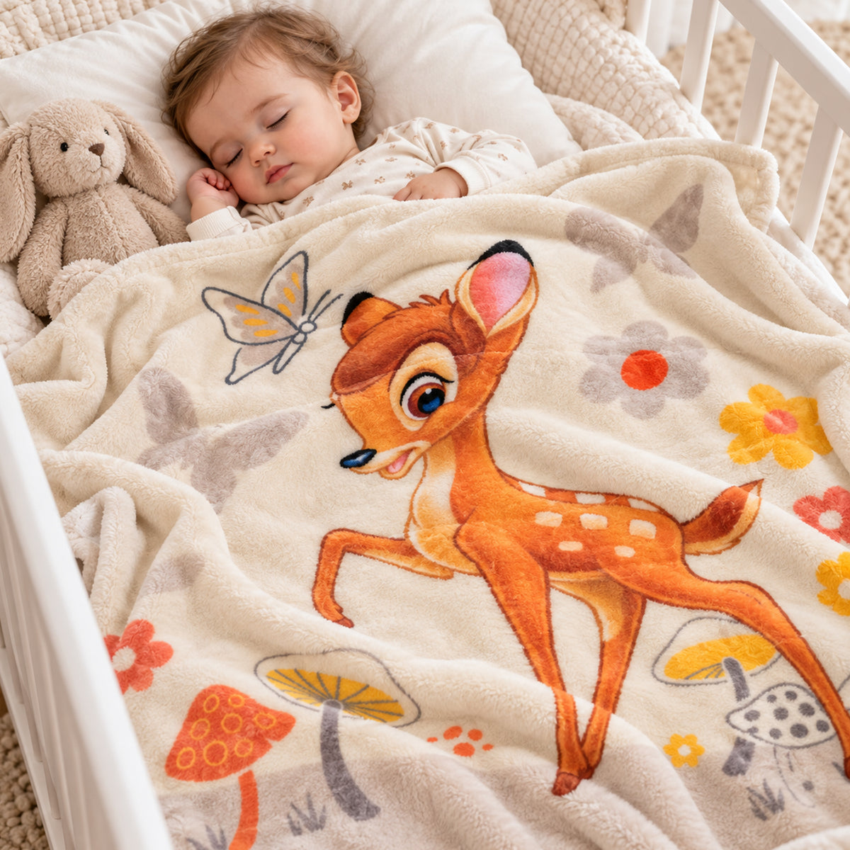 Manta De Cuna Raschel 140x110cm Dibujos Animados Providencia® Bambi