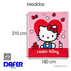 Cobertor Ligero Super Suave Matrimonial Diseños Providencia® Hello Kitty Corazones