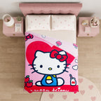 Cobertor Ligero Super Suave Matrimonial Diseños Providencia® Hello Kitty Corazones