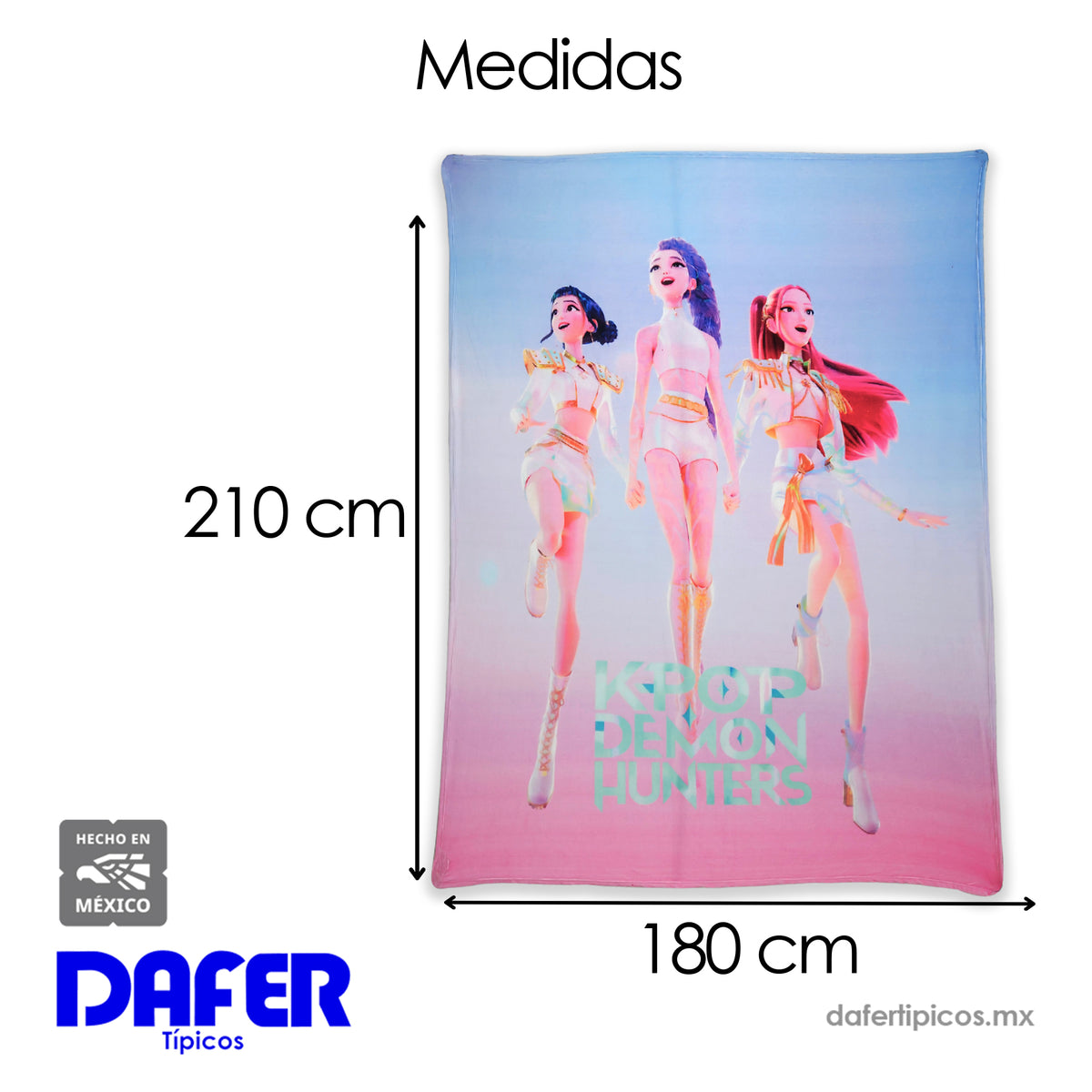 Cobertor Ligero Super Suave Matrimonial Diseños Providencia® K-Pop Demon Hunters