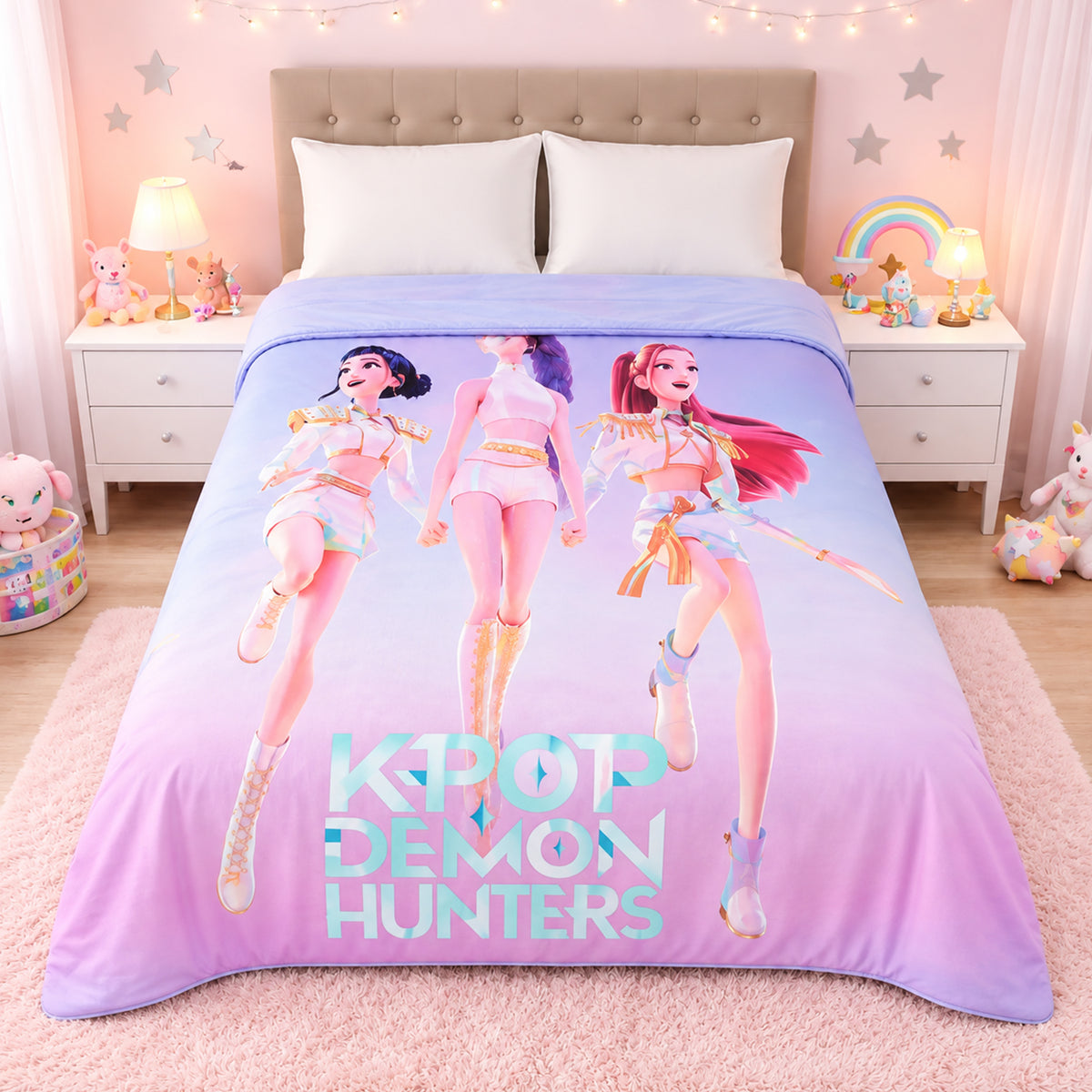 Cobertor Ligero Super Suave Matrimonial Diseños Providencia® K-Pop Demon Hunters