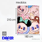 Cobertor Ligero Super Suave Matrimonial Diseños Providencia® Labubú Amigos