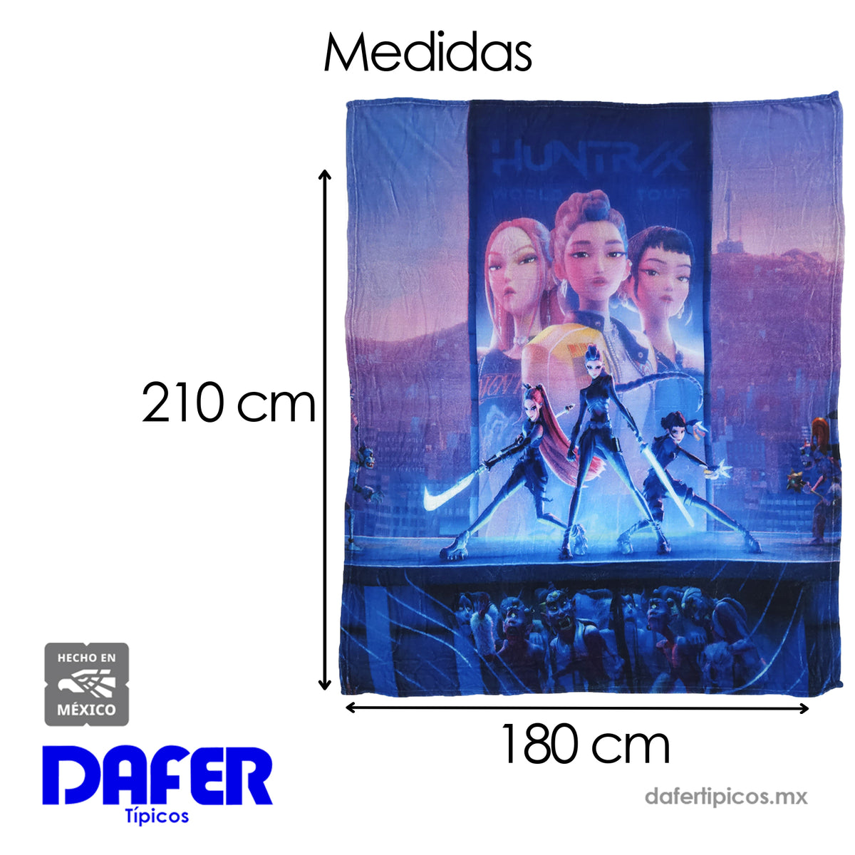 Cobertor Ligero Super Suave Matrimonial Diseños Providencia® K-pop Demon Hunters