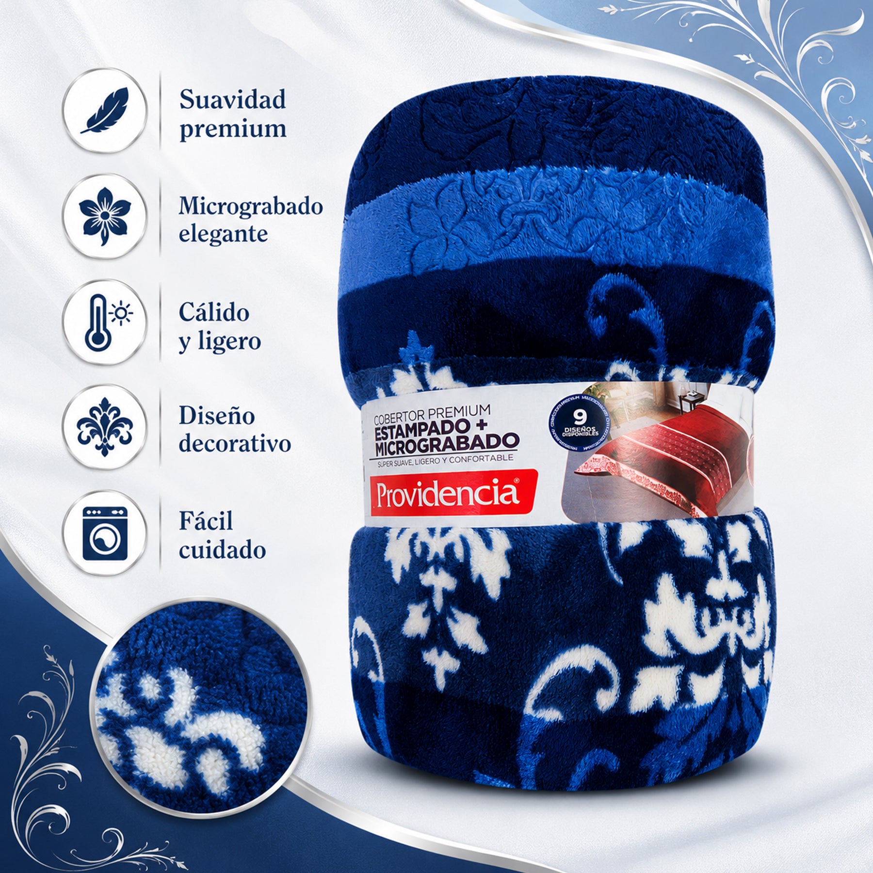 Frazada Ligera Micro Grabada Mat 1.80x2.10 Providencia® Aldana