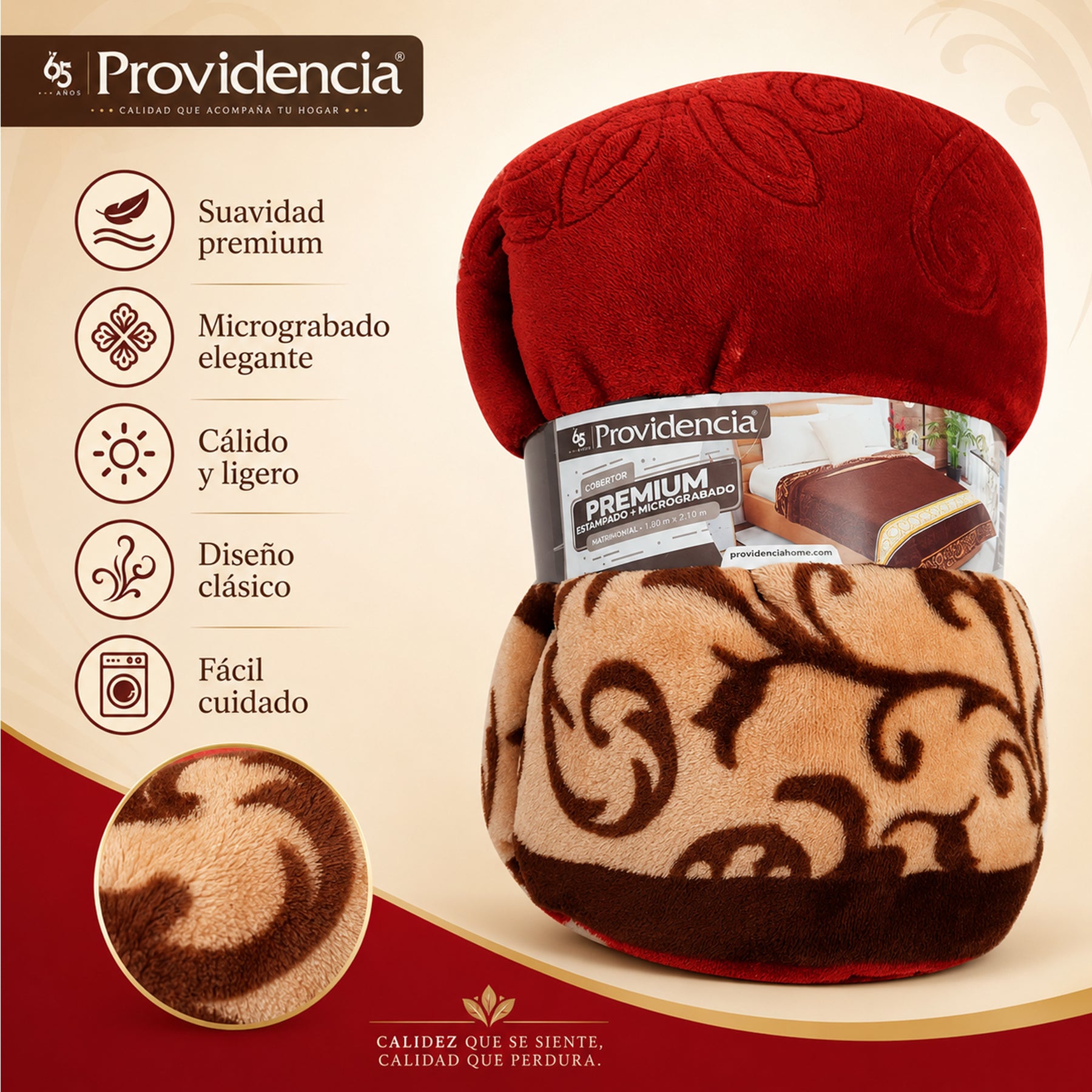 Cobertor Ligero Micrograbado 1.80x2.10m Providencia® Premium