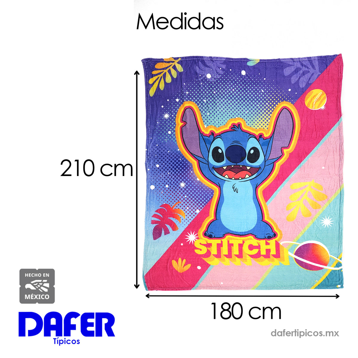 Cobertor Ligero Super Suave Matrimonial Diseños Providencia® Stitch Aloha