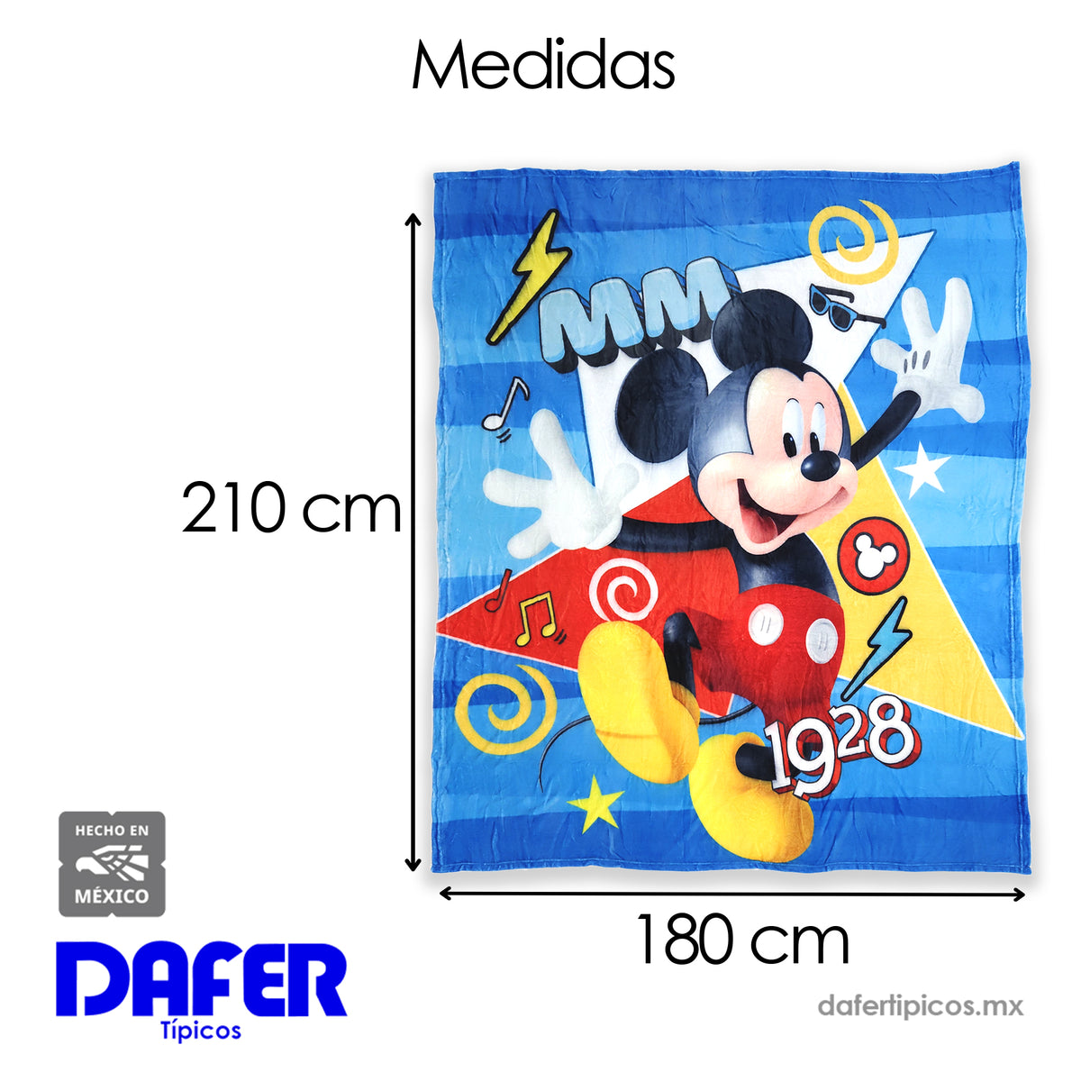 Cobertor Ligero Super Suave Matrimonial Diseños Providencia® Mickey Mause