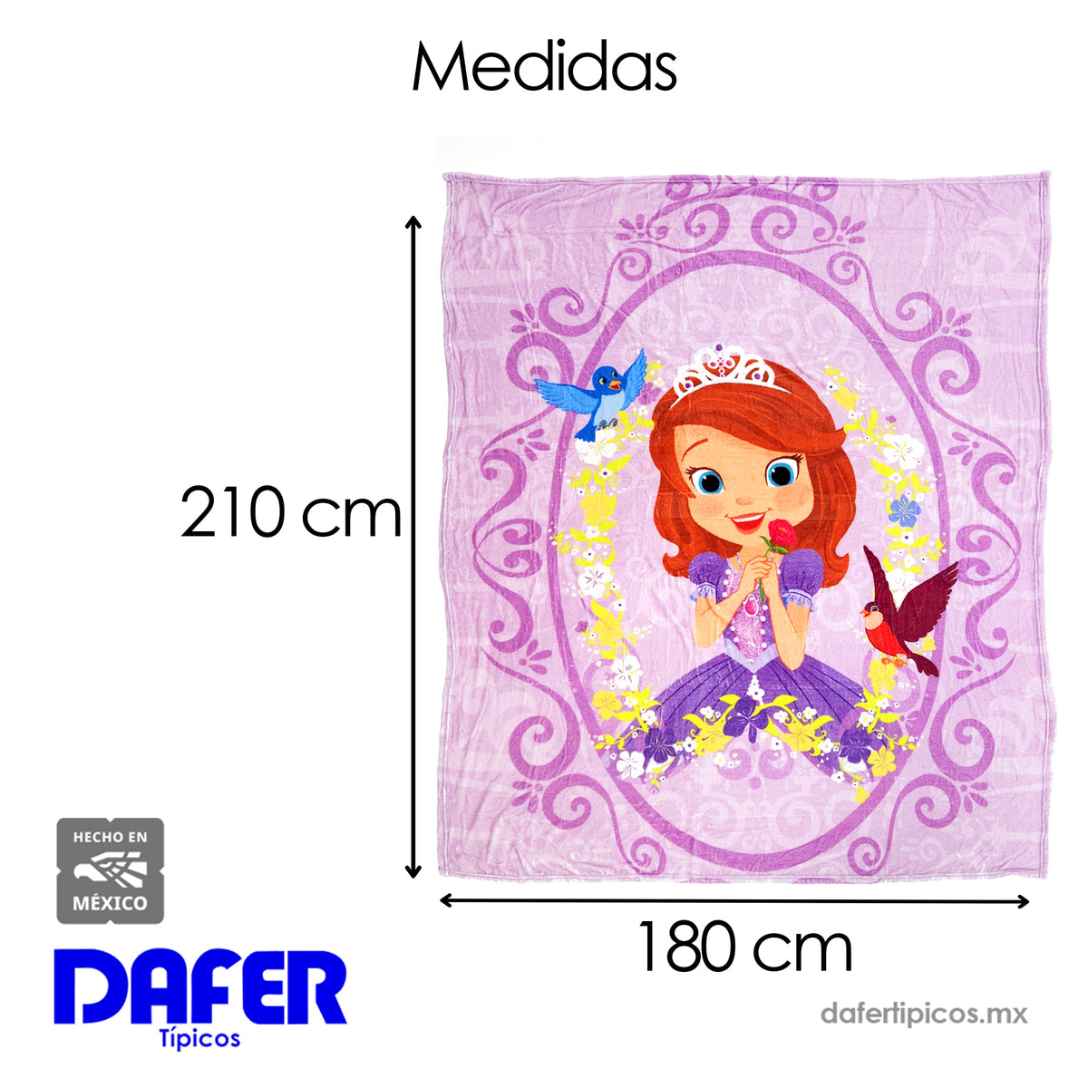 Cobertor Ligero Super Suave Matrimonial Diseños Providencia® Princesita Sofia