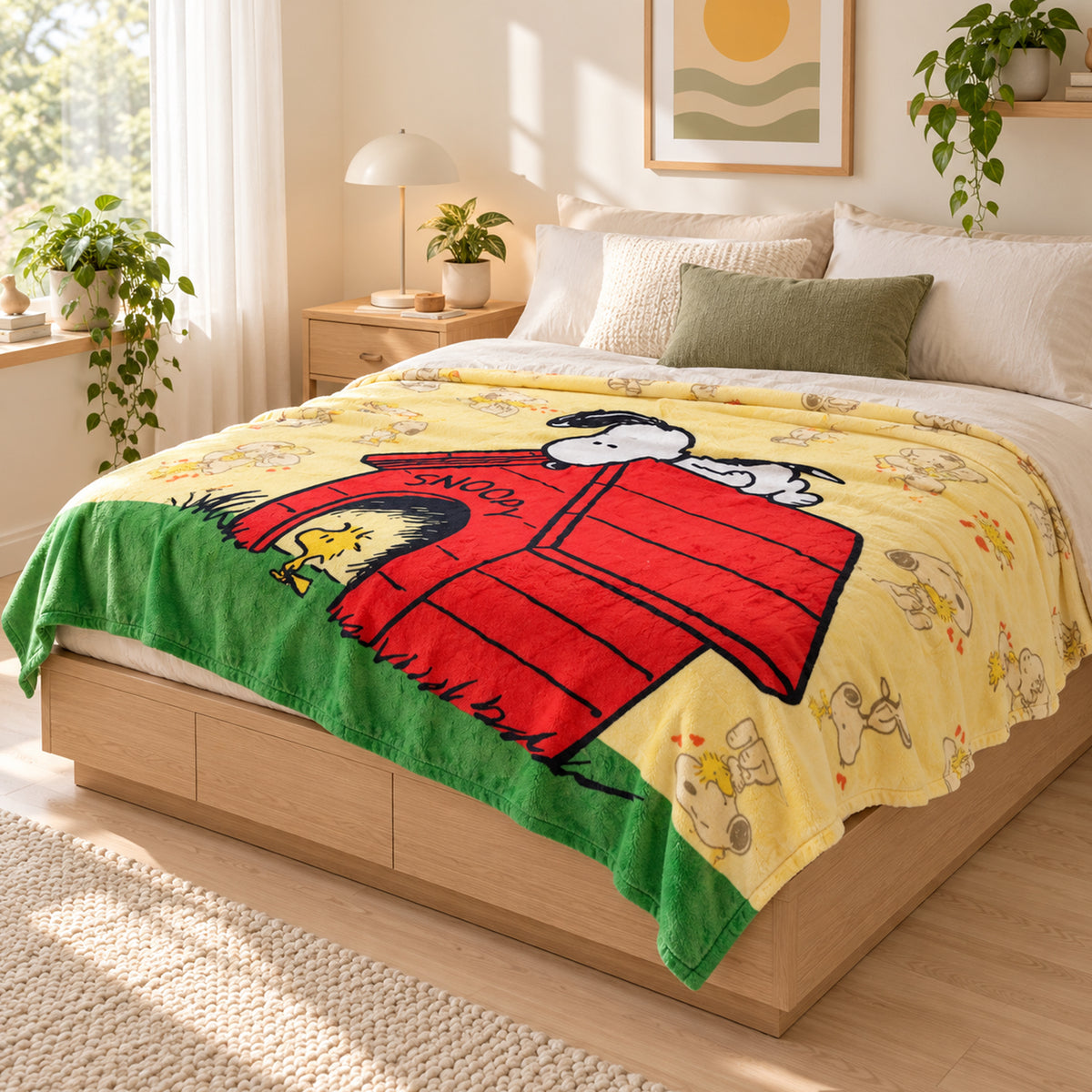 Cobertor Ligero Super Suave Matrimonial Diseños Providencia® Snoopy