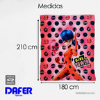 Cobertor Ligero Super Suave Matrimonial Diseños Providencia® Lady bug Girl Power