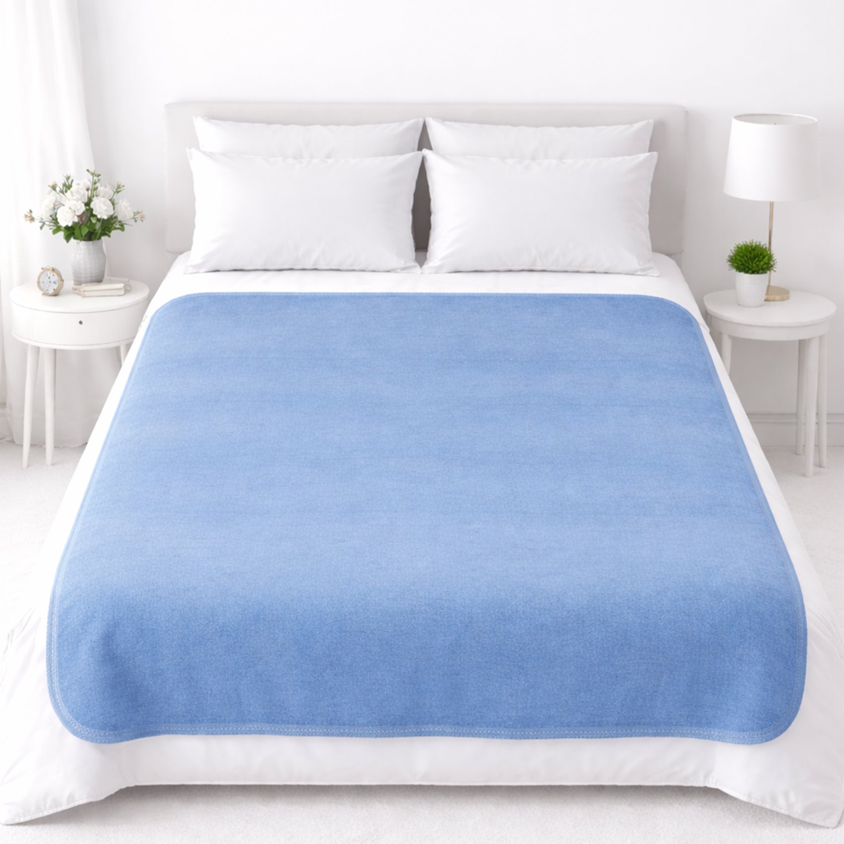 Cobertor Liso Hotelero Soft Matrimonial 1pz Azul