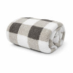 Cobertor Ovejita Ligero Matrimonial 1.80x2.10m Cuadros Beige Gris Providencia®