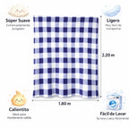 Cobertor Ovejita Ligero Matrimonial 1.80x2.10m Cuadros Lila Azulado Providencia®