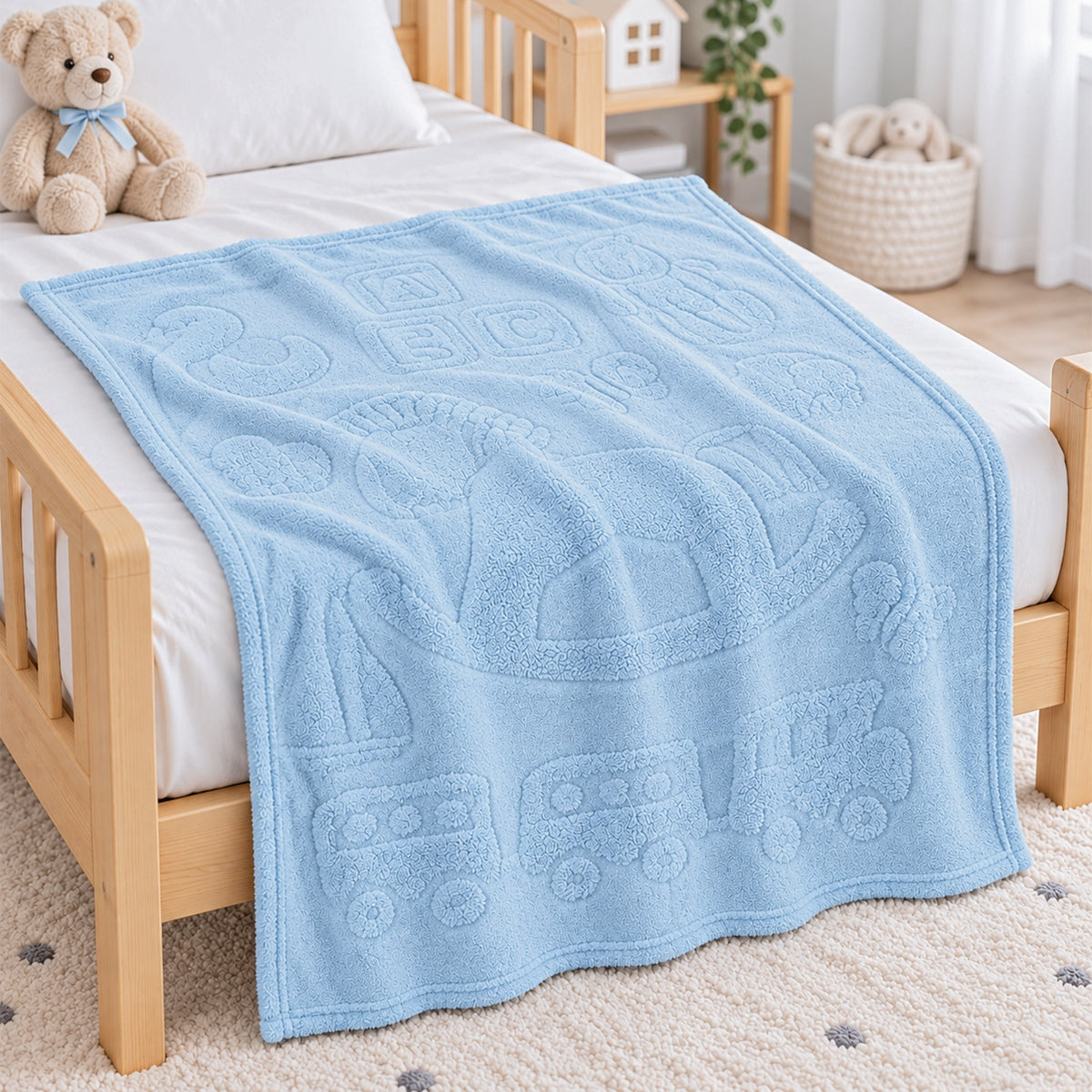 Cobertor Frazada Ligero Jacquard Cunero 90x110m Providencia® Caballito Azul