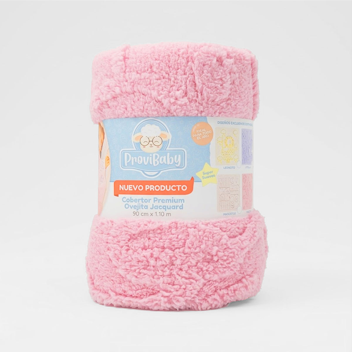 Cobertor Frazada Ligero Jacquard Cunero 90x110m Providencia® Elefantin Rosa
