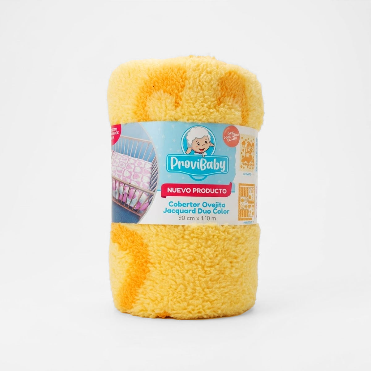 Cobertor Frazada Ligero Jacquard Cunero 90x110m Porvidencia® Estrellitas Amarillo
