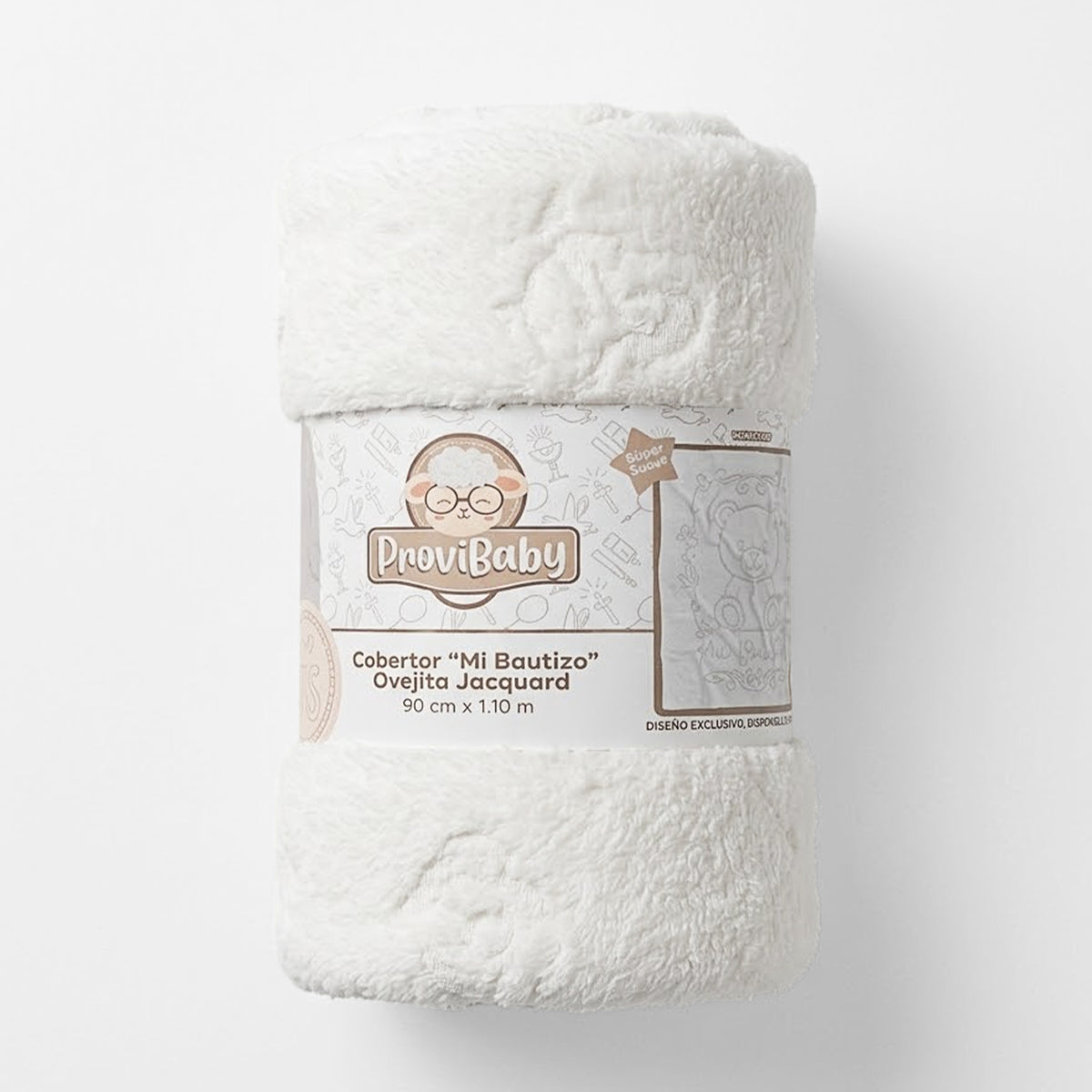 Cobertor Frazada Ligero Jacquard Cunero 90x110m Providencia® Mi bautizo