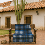 Frazada Artesanal Decorativa Mexicana Multiusos 160x110cm Azul