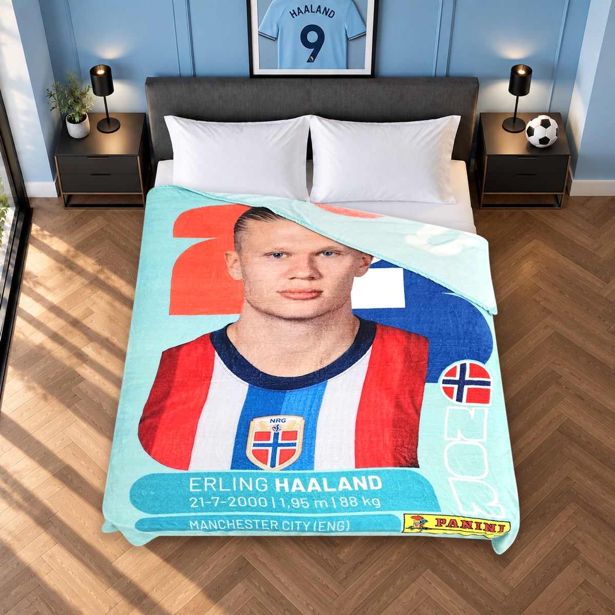 Frazada Ligera Super Suave Matrimonial Futbol Providencia® Erling Haaland Panni