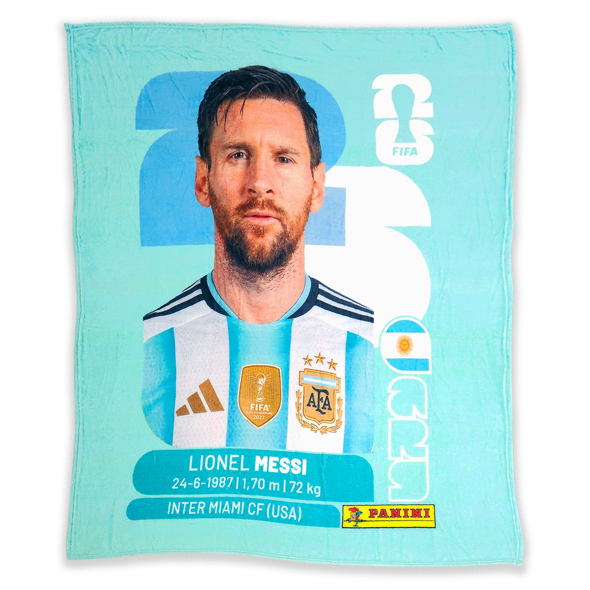 Frazada Ligera Super Suave Matrimonial Futbol Providencia® Messi Panni