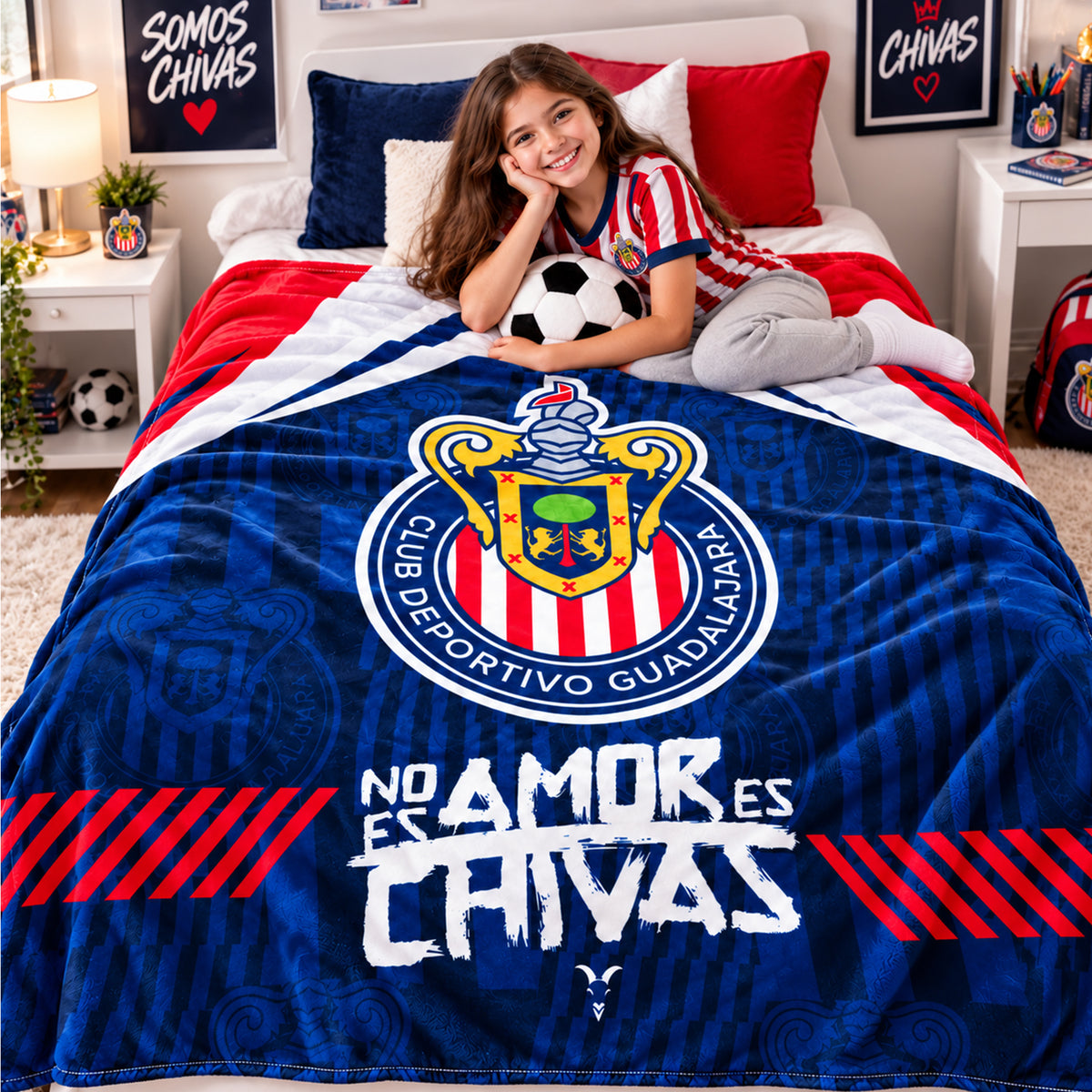 Frazada Ligera Super Suave Matrimonial Futbol Providencia® Chivas
