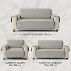 Cubre Sala Protector De Sillones 3pz Doble Vista Repelente Gris/Azul
