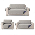 Cubre Sala Protector De Sillones 3pz Doble Vista Repelente Gris/Azul