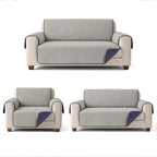 Cubre Sala Protector De Sillones 3pz Doble Vista Repelente Gris/Azul