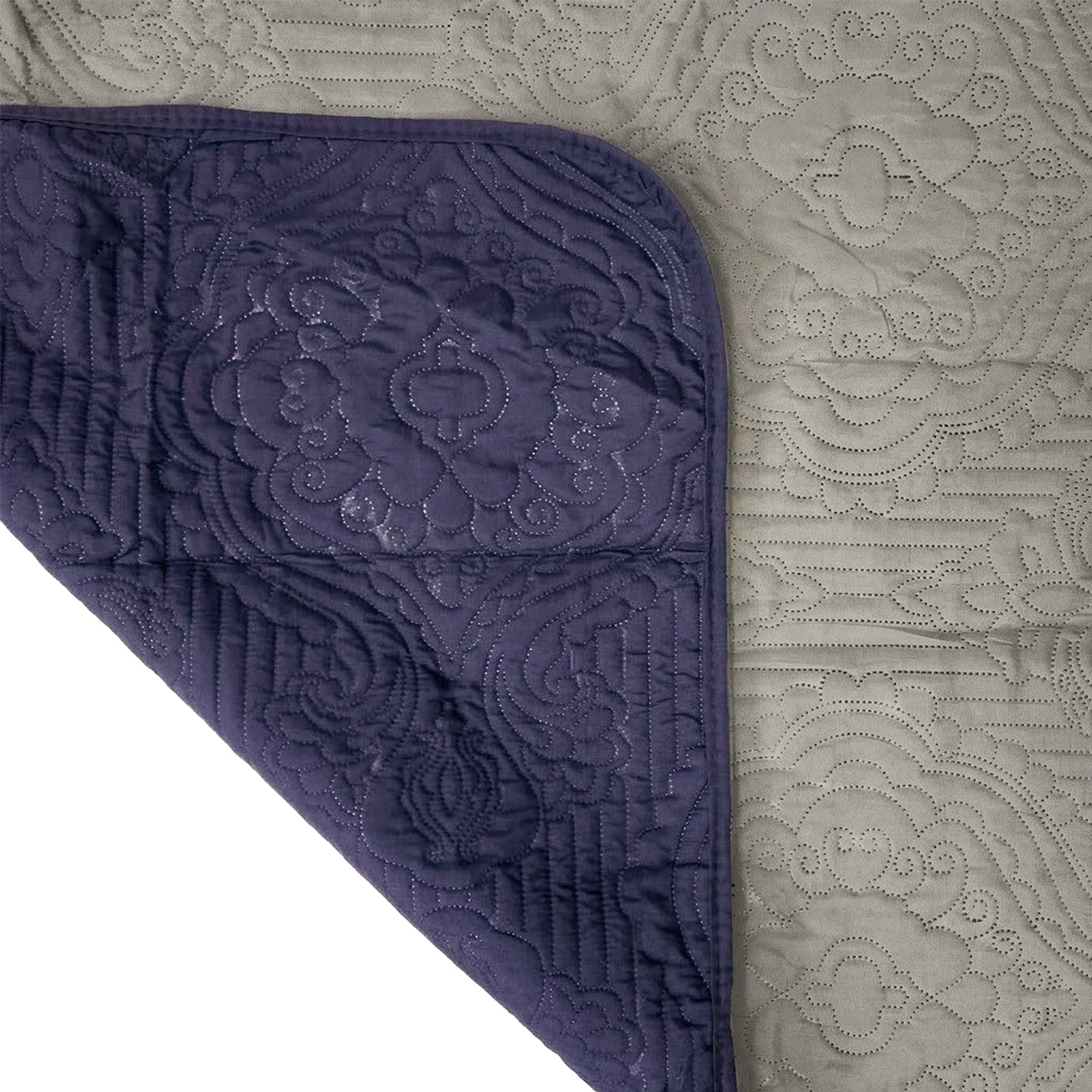 Cubre Sala Protector De Sillones 3pz Doble Vista Repelente Gris/Azul