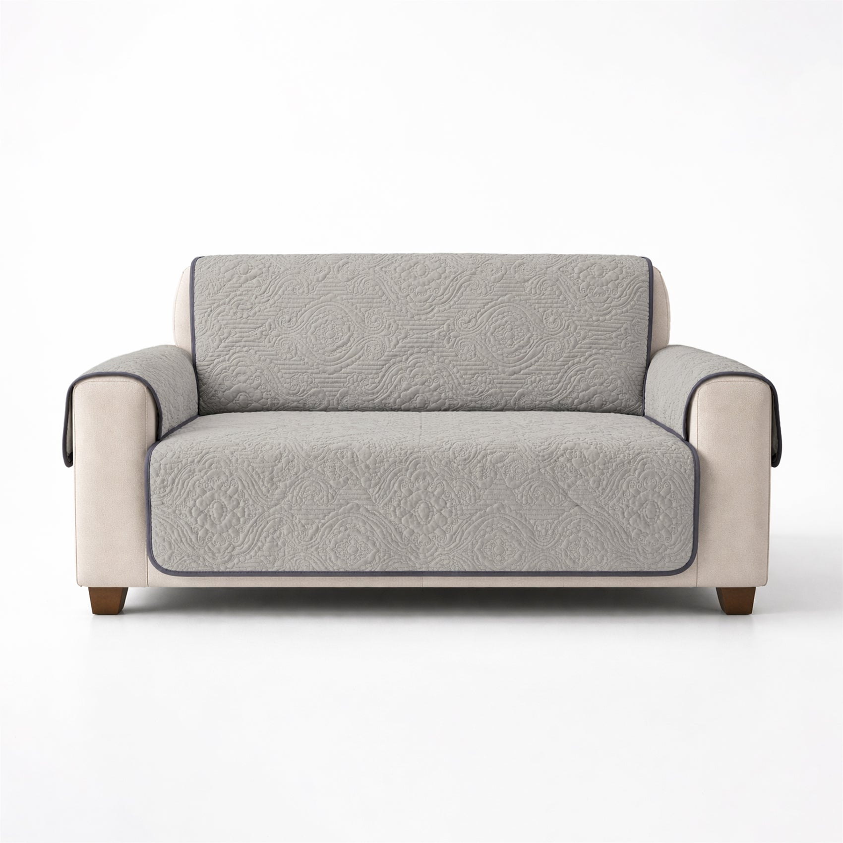 Cubre Sala Protector De Sillones 3pz Doble Vista Repelente Gris/Azul