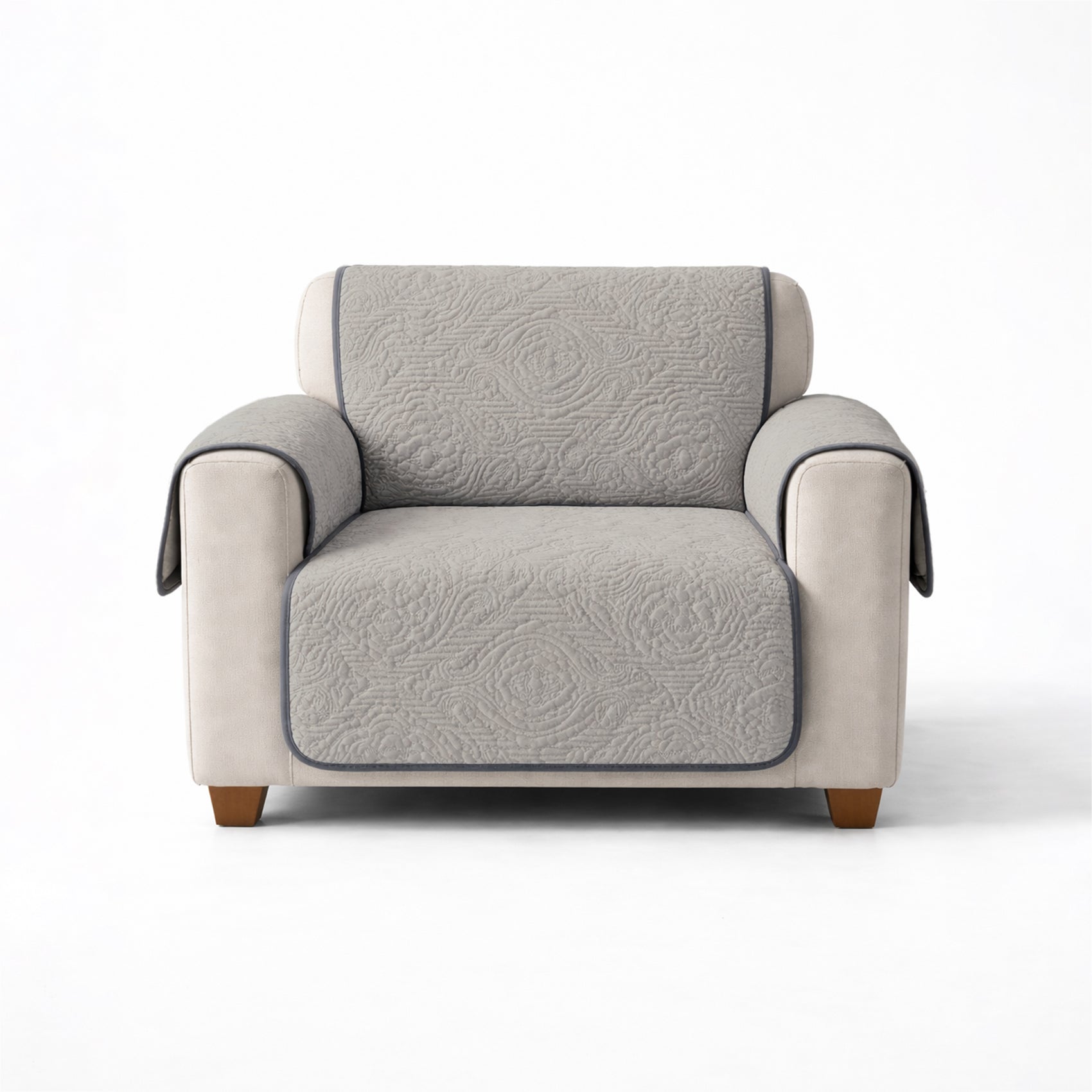 Cubre Sala Protector De Sillones 3pz Doble Vista Repelente Gris/Azul