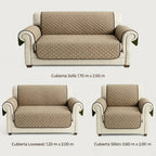 Cubre Sala Protector De Sillones 3pz Doble Vista Repelente Marrón claro/ Verde musgo
