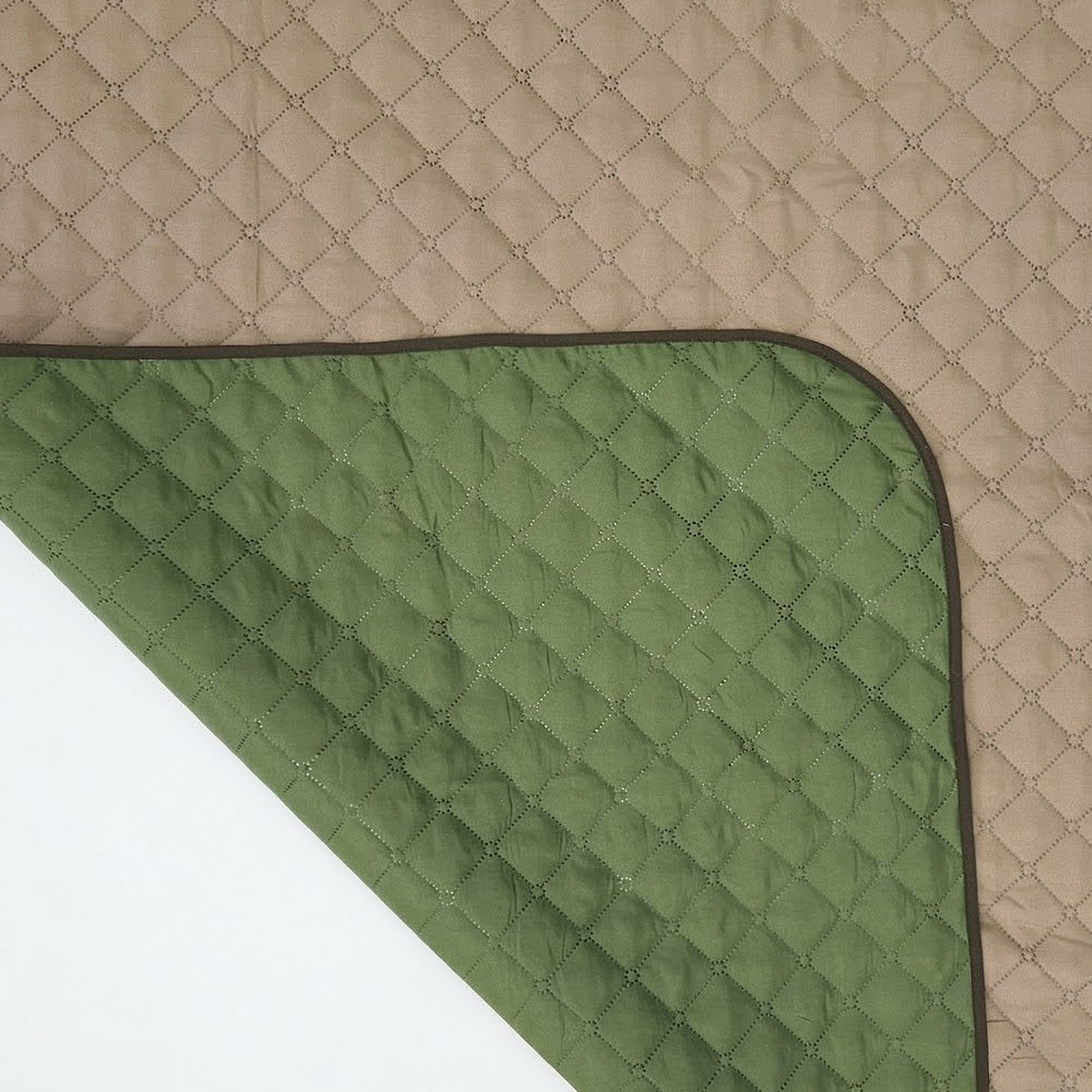Cubre Sala Protector De Sillones 3pz Doble Vista Repelente Marrón claro/ Verde musgo
