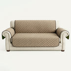 Cubre Sala Protector De Sillones 3pz Doble Vista Repelente Marrón claro/ Verde musgo