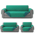 Cubre Sala Protector De Sillones 3pz Doble Vista Repelente Verde/ Azul petróleo