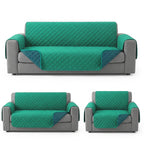 Cubre Sala Protector De Sillones 3pz Doble Vista Repelente Verde/ Azul petróleo