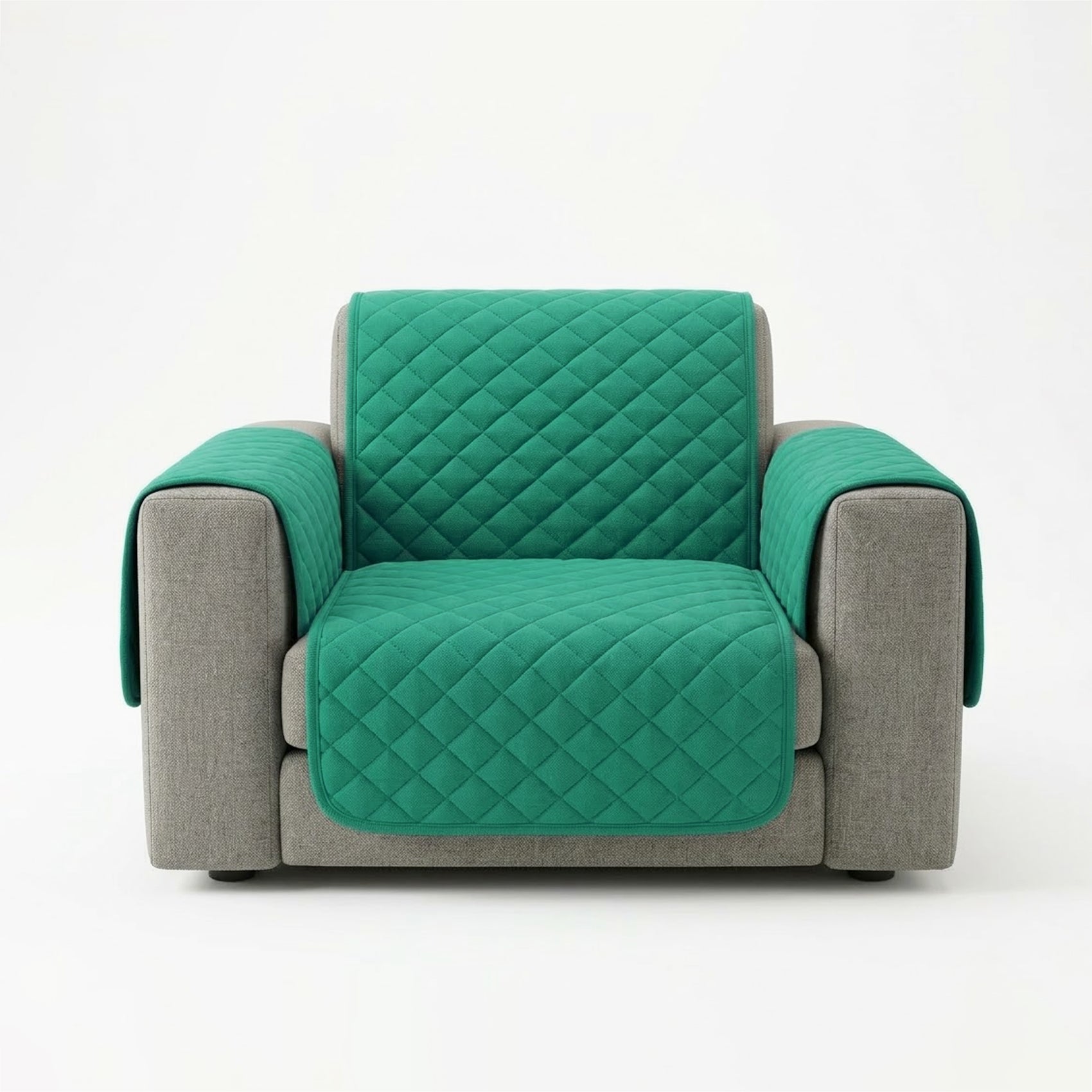Cubre Sala Protector De Sillones 3pz Doble Vista Repelente Verde/ Azul petróleo
