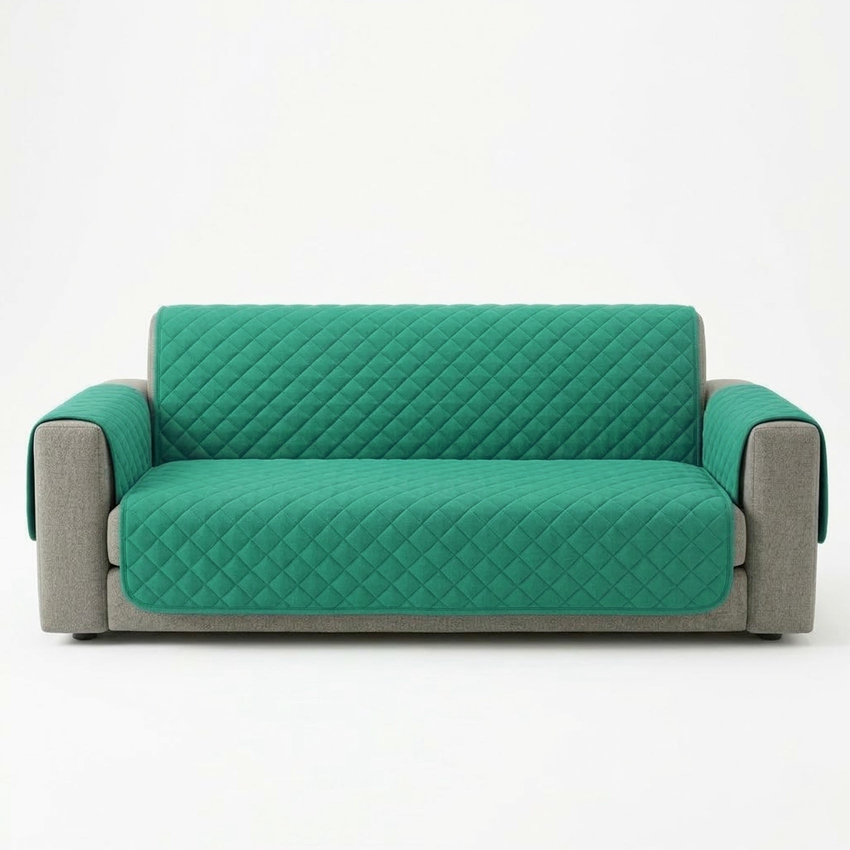 Cubre Sala Protector De Sillones 3pz Doble Vista Repelente Verde/ Azul petróleo