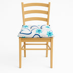 Cojín Para Silla Comedor 6pz Con Cintas De Sujeción Blanco Flores