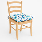 Cojín Para Silla Comedor 6pz Con Cintas De Sujeción Blanco Flores