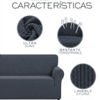 Cubre Sala Set 3 Piezas Estirable Ajuste Perfecto Oxford Geométrico