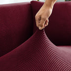 Cubre Sala Set 3 Piezas Estirable Ajuste Perfecto Vino Geométrico