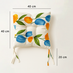 Cojín Para Silla Comedor 6pz Con Cintas De Sujeción Flores