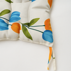 Cojín Para Silla Comedor 6pz Con Cintas De Sujeción Flores