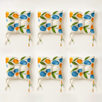 Cojín Para Silla Comedor 6pz Con Cintas De Sujeción Flores