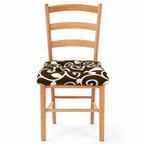 Cojín Para Silla Comedor 6pz Con Cintas De Sujeción Marrón Enredadera