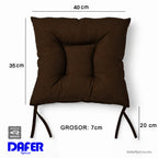 Cojín Para Silla Comedor 6pz Con Cintas De Sujeción Marrón Oscuro